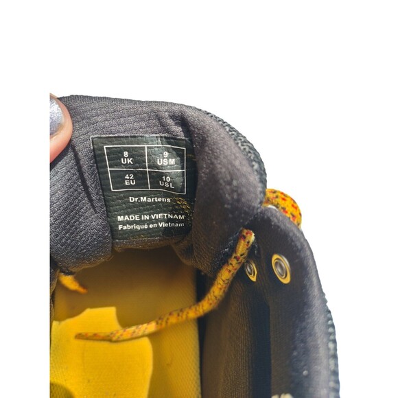 Dr. Martens Boots Color Black W/ Yellow Laces Clear Sole Size 9M Rare Sample - Picture 5 of 10